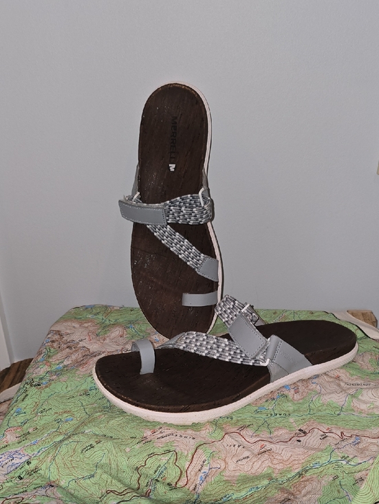 Merrell Shoes - Merrell Women's Gray Woven-Strap Toe-Ring Sandals
